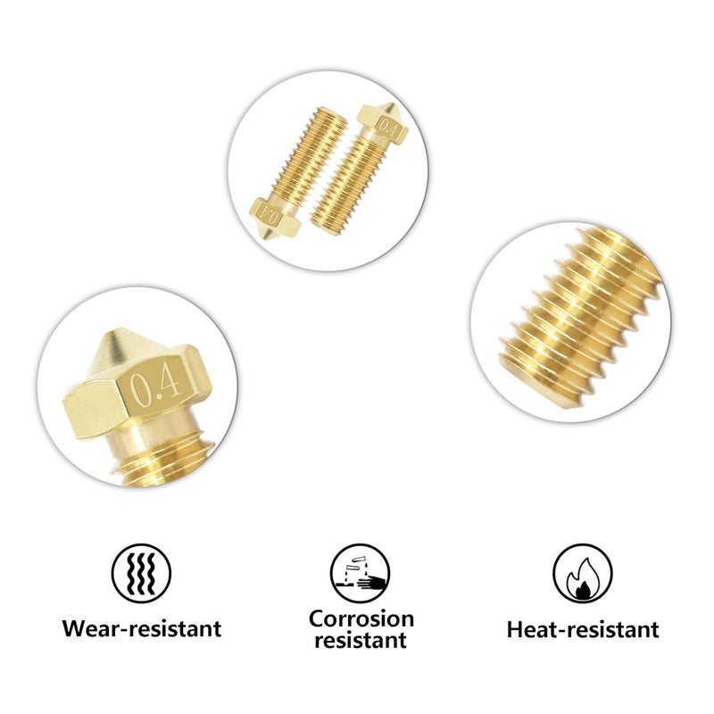 LANKEGU 15PCS Nozzles Kit for Anycubic Vyper, 3D Printer 7PCS 0.4mm Brass Nozzles and 2PCS 0.2mm, 0.6mm, 0.8mm, 1.0mm Brass Nozzles Kit for Anycubic Vyper, Kobra Plus, Kobra Max - Image 3